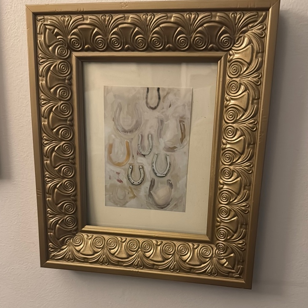 Ornate Gold Picture Frame with Artwork